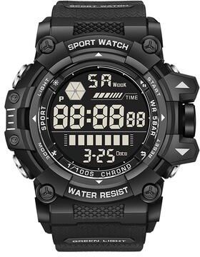 DynamicDeals Outdoor Sport Digital Watch, LIGE Man Watch Top Brand Luxury, Luminous Waterproof Electronic Calendar Watch Men black