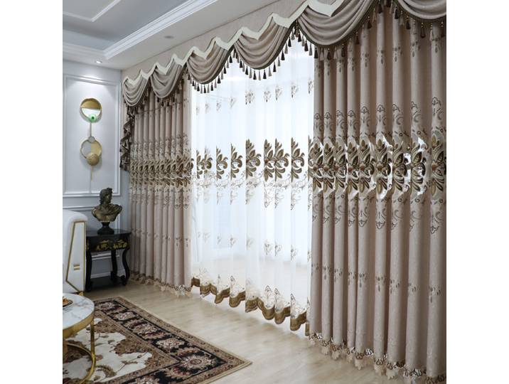 Rideaux de Villa brodés en Chenille Jacquard, taille personnalisée, décoration de chambre à coucher et de mariage, volet d'écran de porte