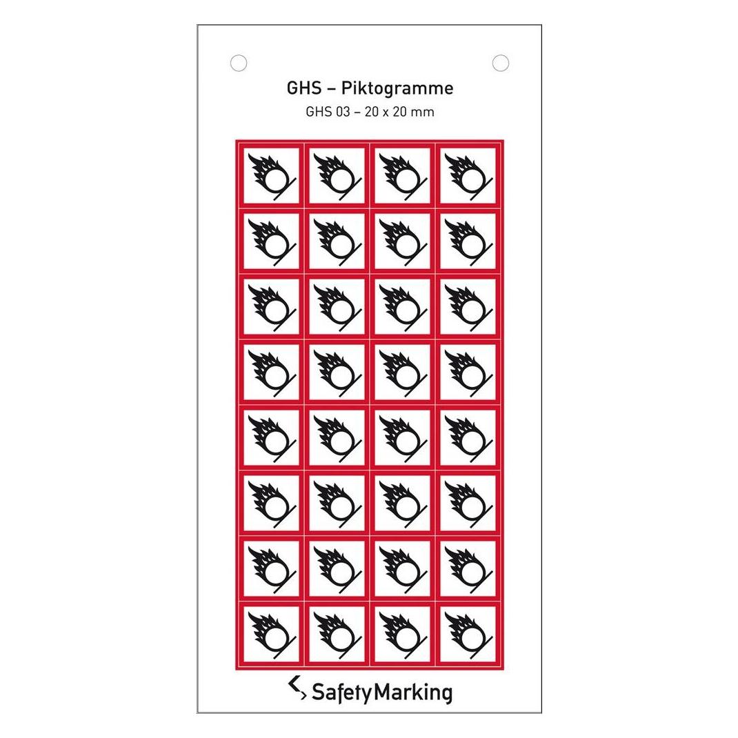 SafetyMarking GHSGefahrenpiktogramm Symbol 03 Flamme über Kreis (30.3550.03)