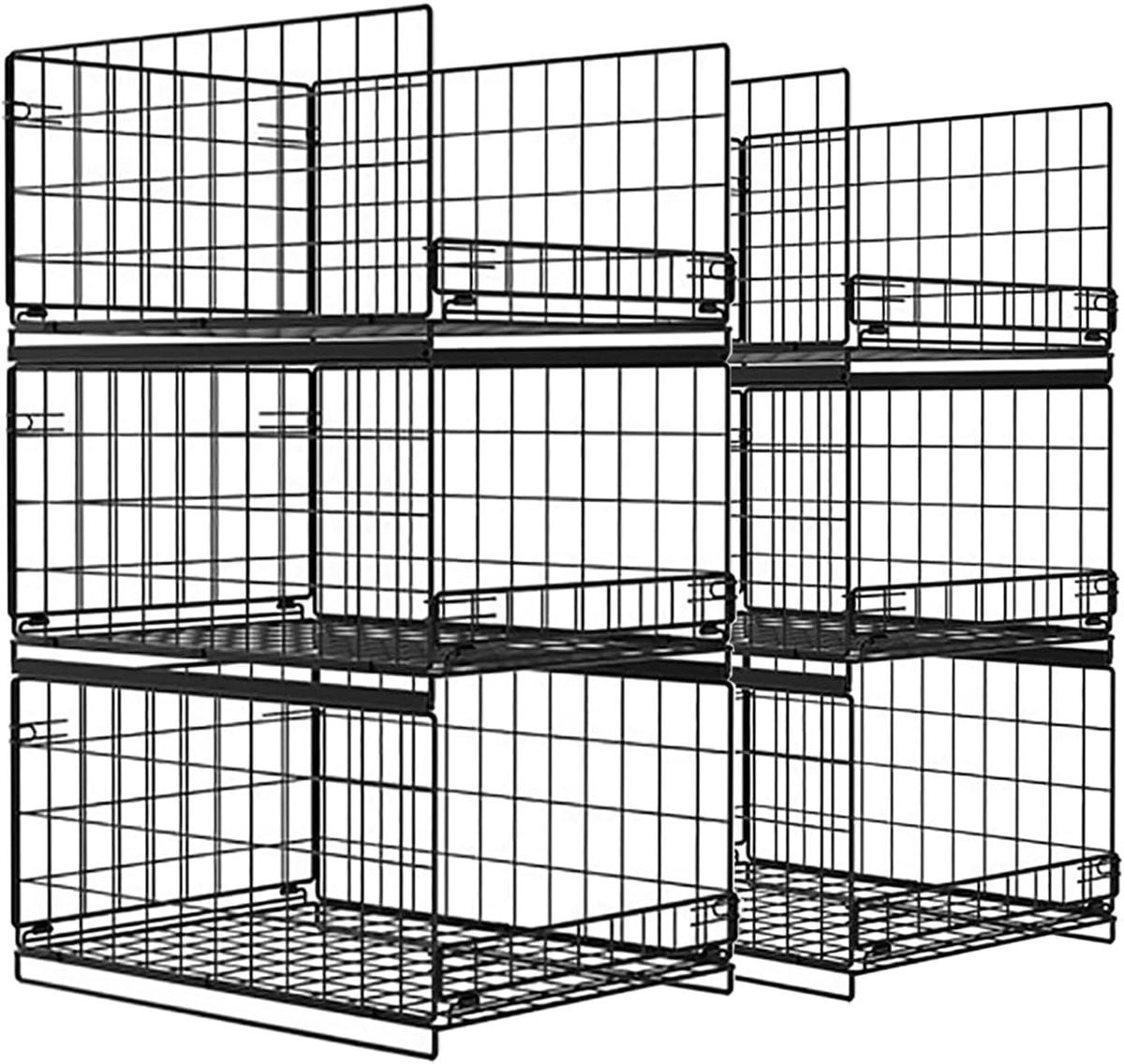 Set van 6 vouwbare en stapelbare opbergdozen voor kleding en woonaccessoires