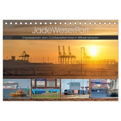 JadeWeserPort Impressionen vom Containerterminal in Wilhelmshaven (Tischkalender 2027 DIN A5 quer), CALVENDO Monatskalender
