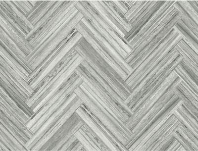 York Wallcoverings Grey Hermosa Herringbone Peel and Stick Wallpaper