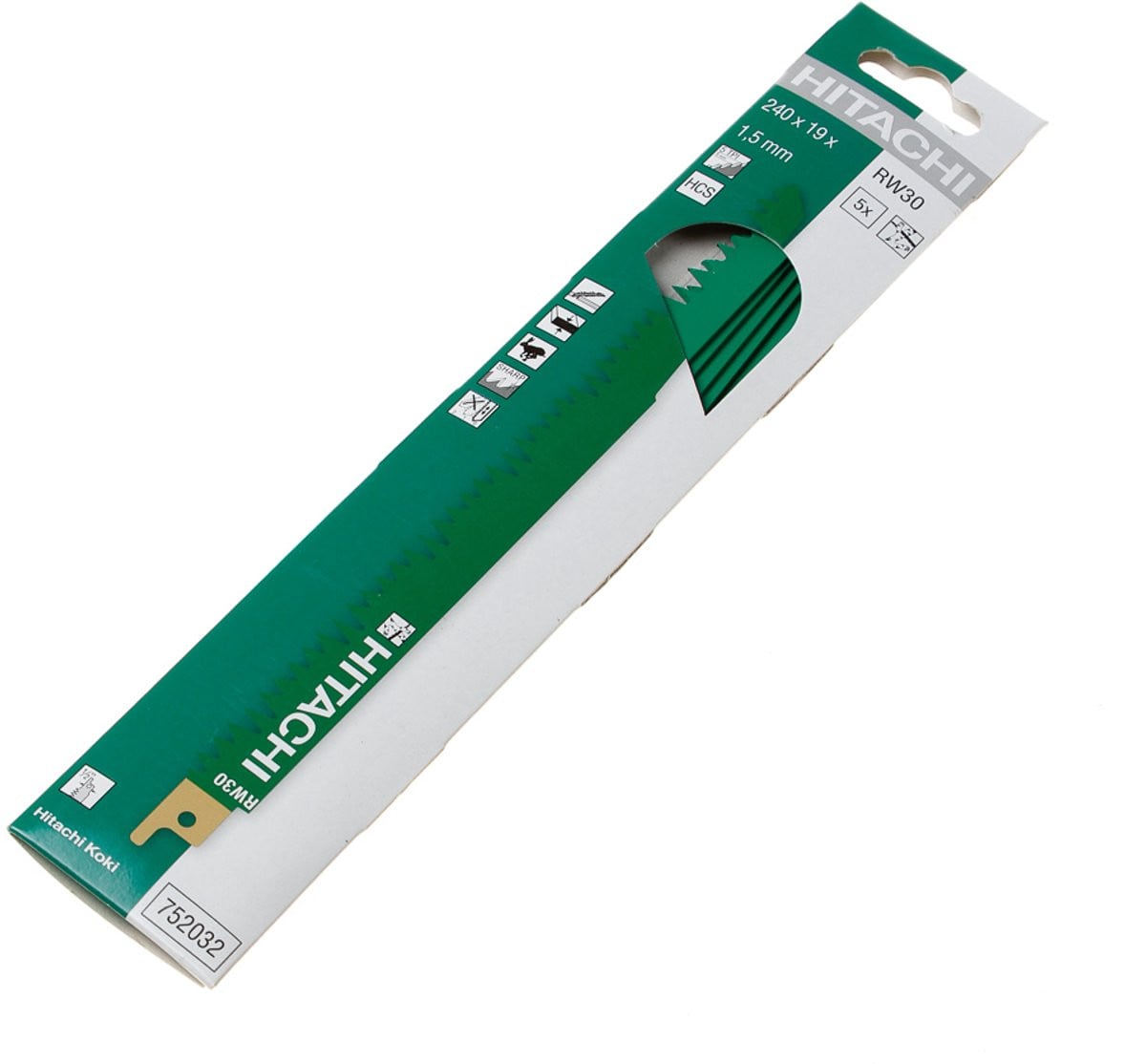 Hitachi tijgerzaagblad 240 mm, HCS, 4-6 TPI, 5 stuks