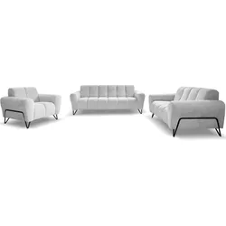 SITZGARNITUR Volare Sofas+Sessel, ohne Schlaffunktion, Hellgrau