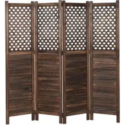 Paravent MCW-A84, Raumteiler Trennwand Sichtschutz, Ornamente 170x161cm ~ braun