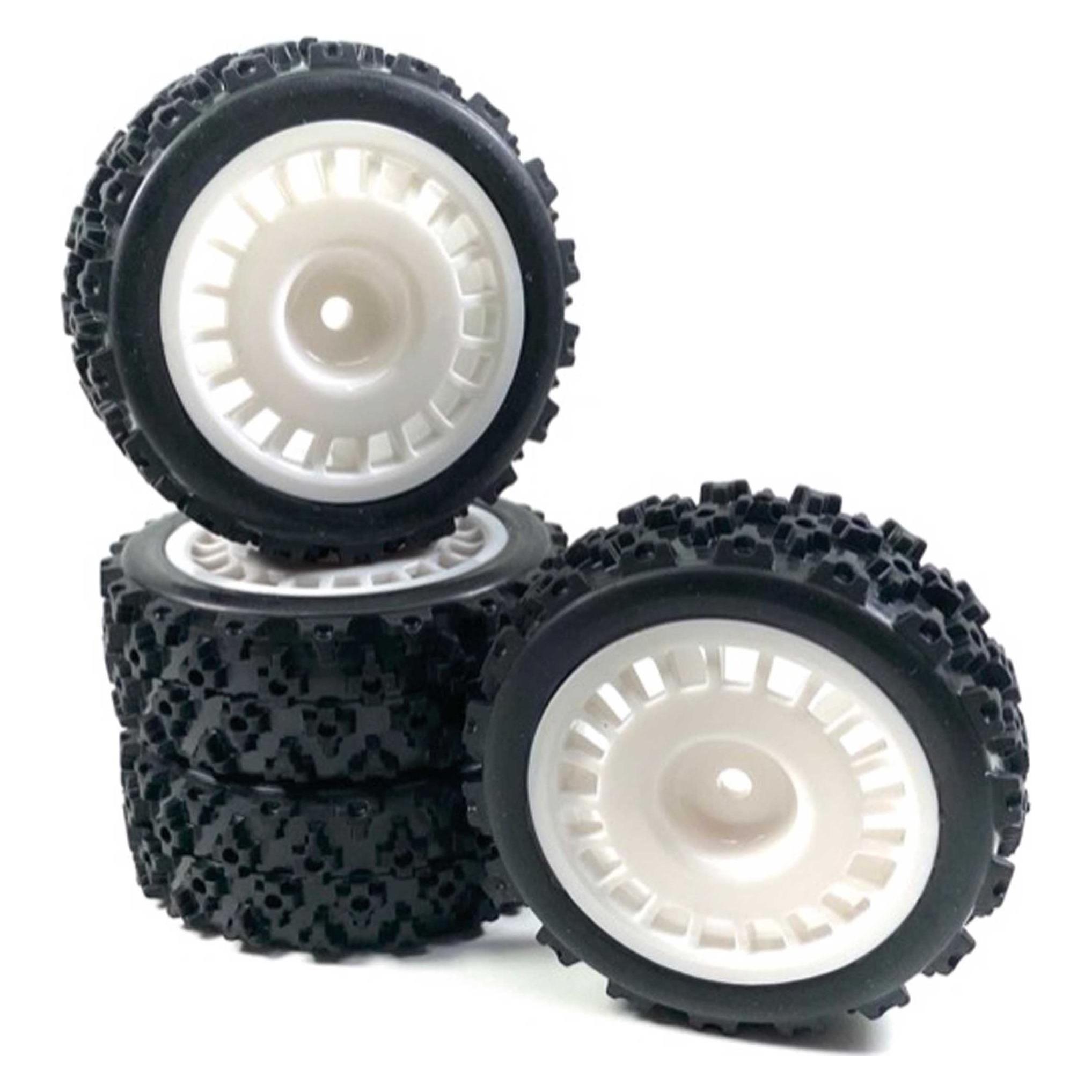 Absima 1:10 Räderset "Rally Block Design" weiss (4) (2510062)