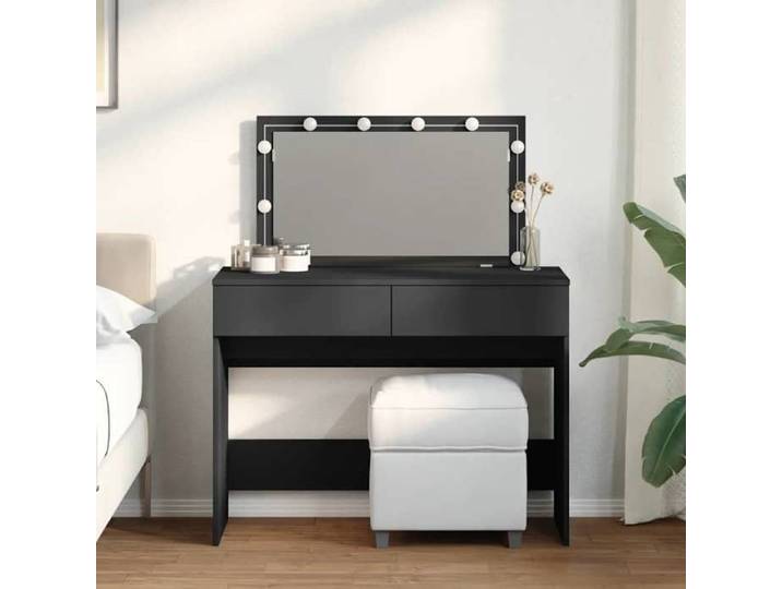 Coiffeuse LED noir 100x40x120 cm éclairage intégré meuble beauté design sobre compact moderne