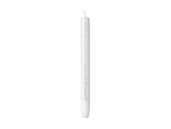 Broste Copenhagen Calendrier bougie manuscrite Pure White-Silver