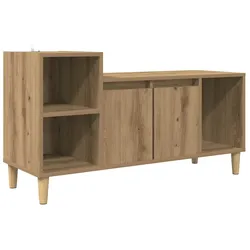 Helloshop26 - Praktisches rechteckiges TV-Möbel mit 2 Türen und Ablage Wohnzimmer im Landhausstil aus Eichenholz-Verbundwerkstoff 02_0052694