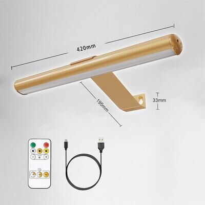 Friendly Fresh Finds Rechargeable Battery Operated Wall Sconce With Remote Control For Picture & Gallery Lighting ymbd02 gold