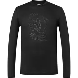 Super Natural, Herren, Funktionsshirt, Sketched Runner Mesh (L), Schwarz, L