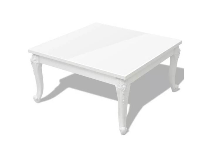 Table basse laquée blanc brillant - MEE - 80 x 80 x 42 cm - Carré