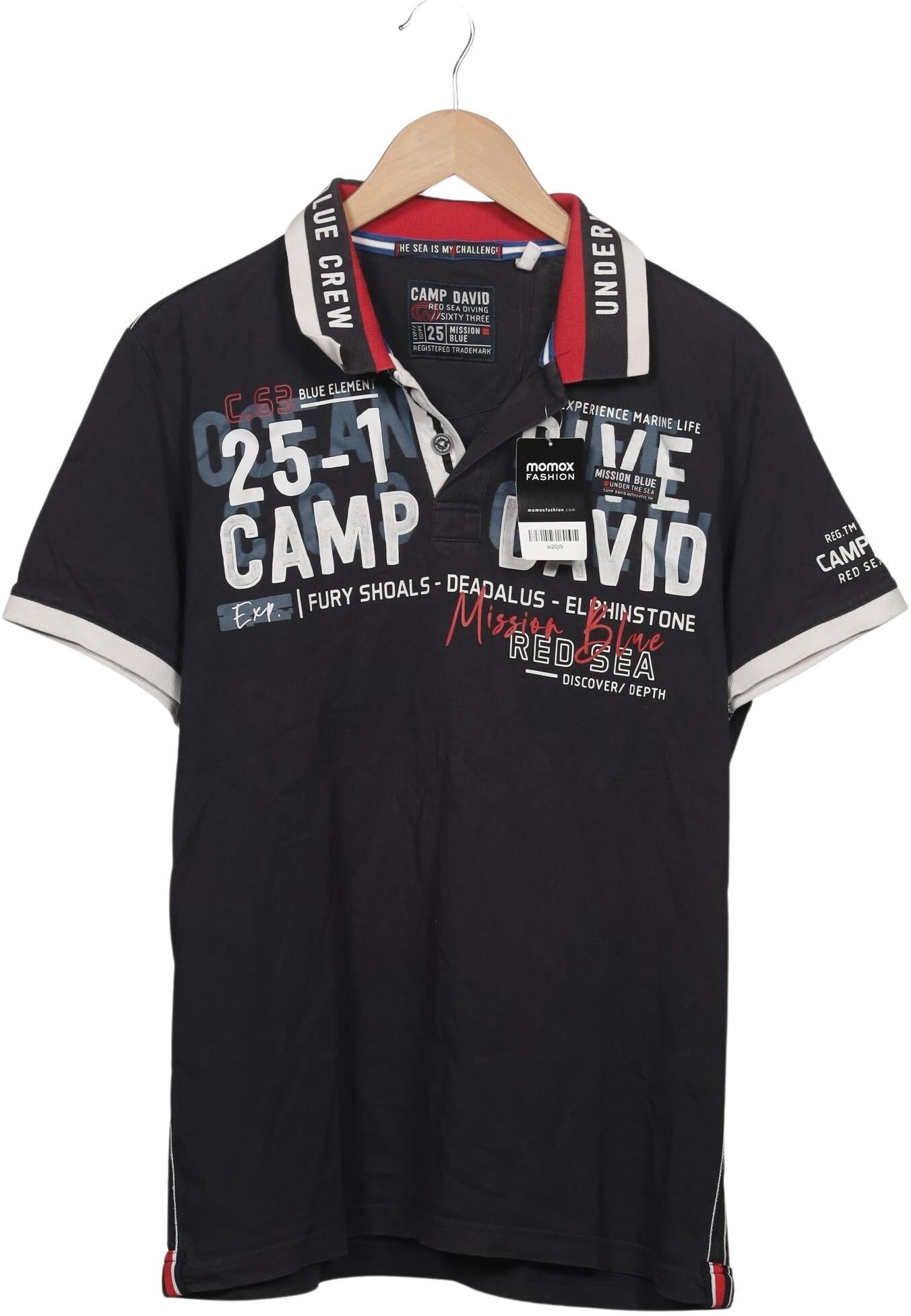 Camp David Herren Poloshirt, Mehrfarbig, Gr. XL, Baumwolle - Second Hand