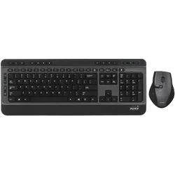 Port Designs SILENT PACK 2 IN 1 and mouse (Eng. Int., Kabellos), Tastatur, Schwarz