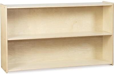 RRI Goods 2 Shelf Montessori Horizontal Bookcase with Wheels, Wooden BookShelf Organizer Kids Supplies Storage Unit