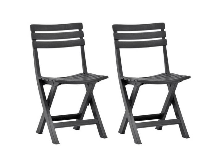 Chaises de jardin pliables lot de 2 Plastique Anthracite 48787