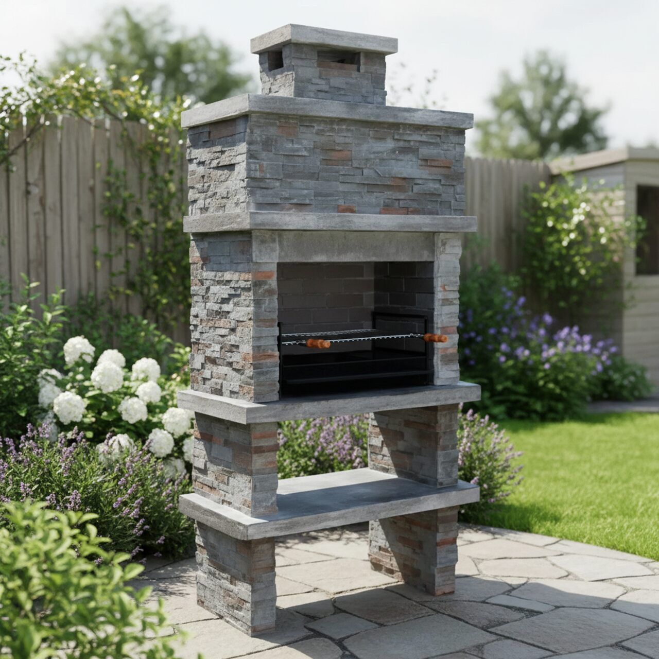 My-Barbecue Churrasqueira em pedra AV260F - Cinza