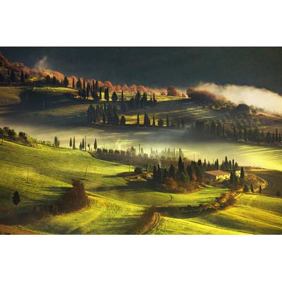 Fototapete PAPERMOON "LANDSCHAFT-HERBST NATUR BÄUME WALD BERGE GEBIRGE ALPEN", bunt, B:2,5m L:1,86m, Vlies, Tapeten