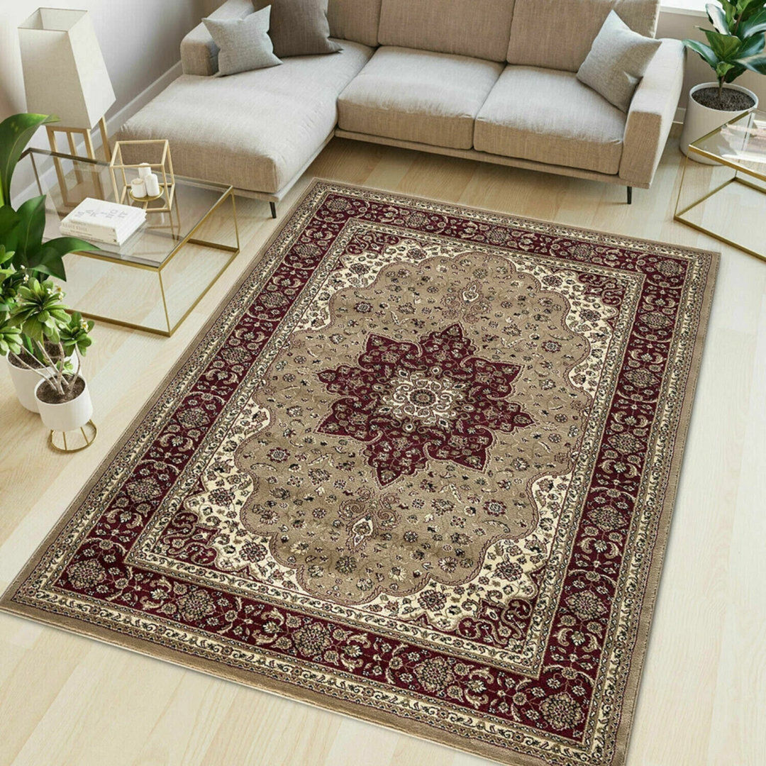 Astoria Grand Non Slip Large Traditional Rugs Living Room Bedroom Carpet Hallway Runner Rug Beige Runner 80 x 300cm