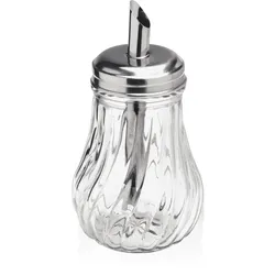 WAS Germany - Zuckerspender Set, 210 ml, Ø 7,5 cm, Set á 6 Stück, Edelstahl, Glas