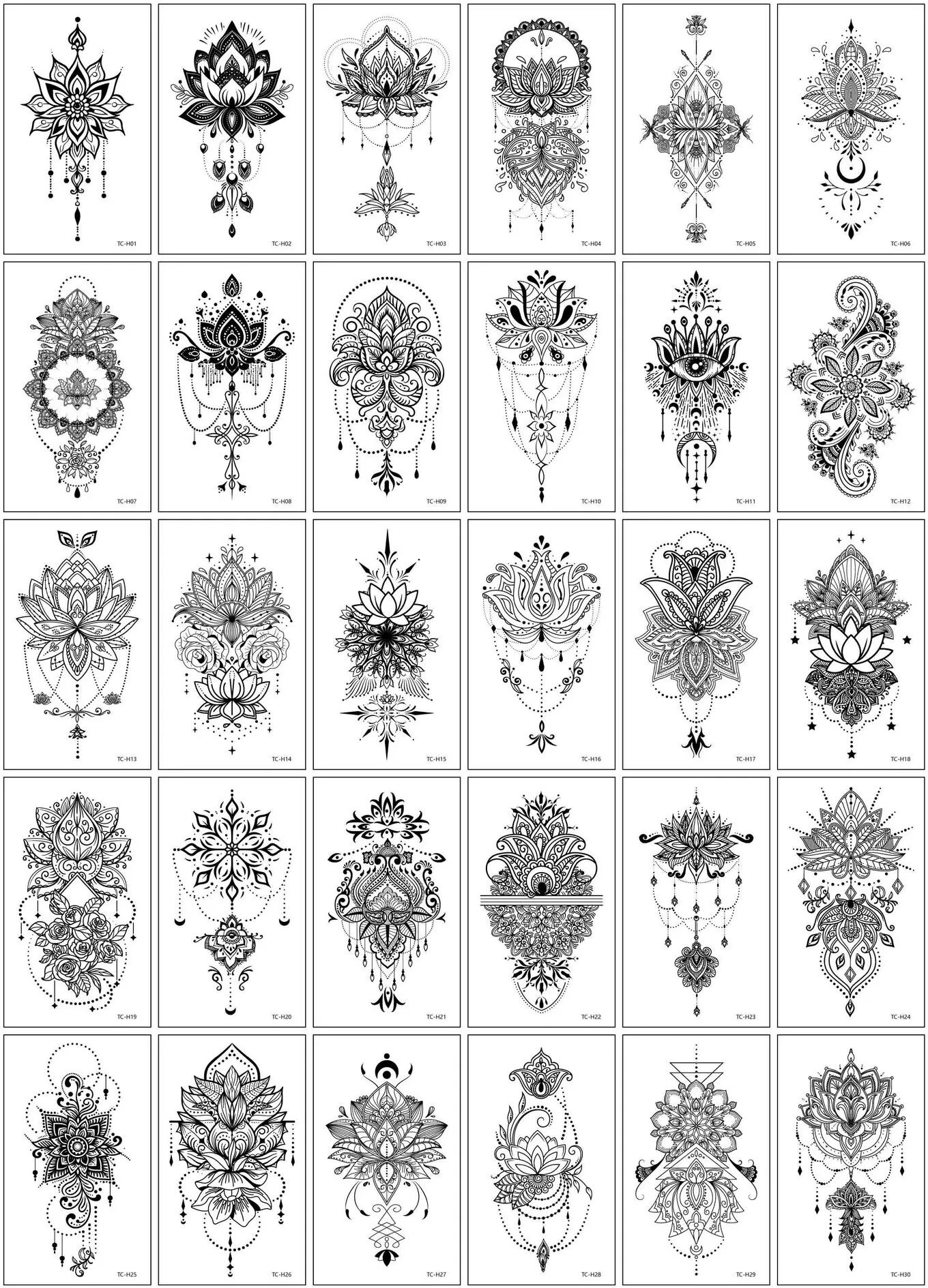 INF Tatouages Temporaires Chics - 30 Motifs Uniques