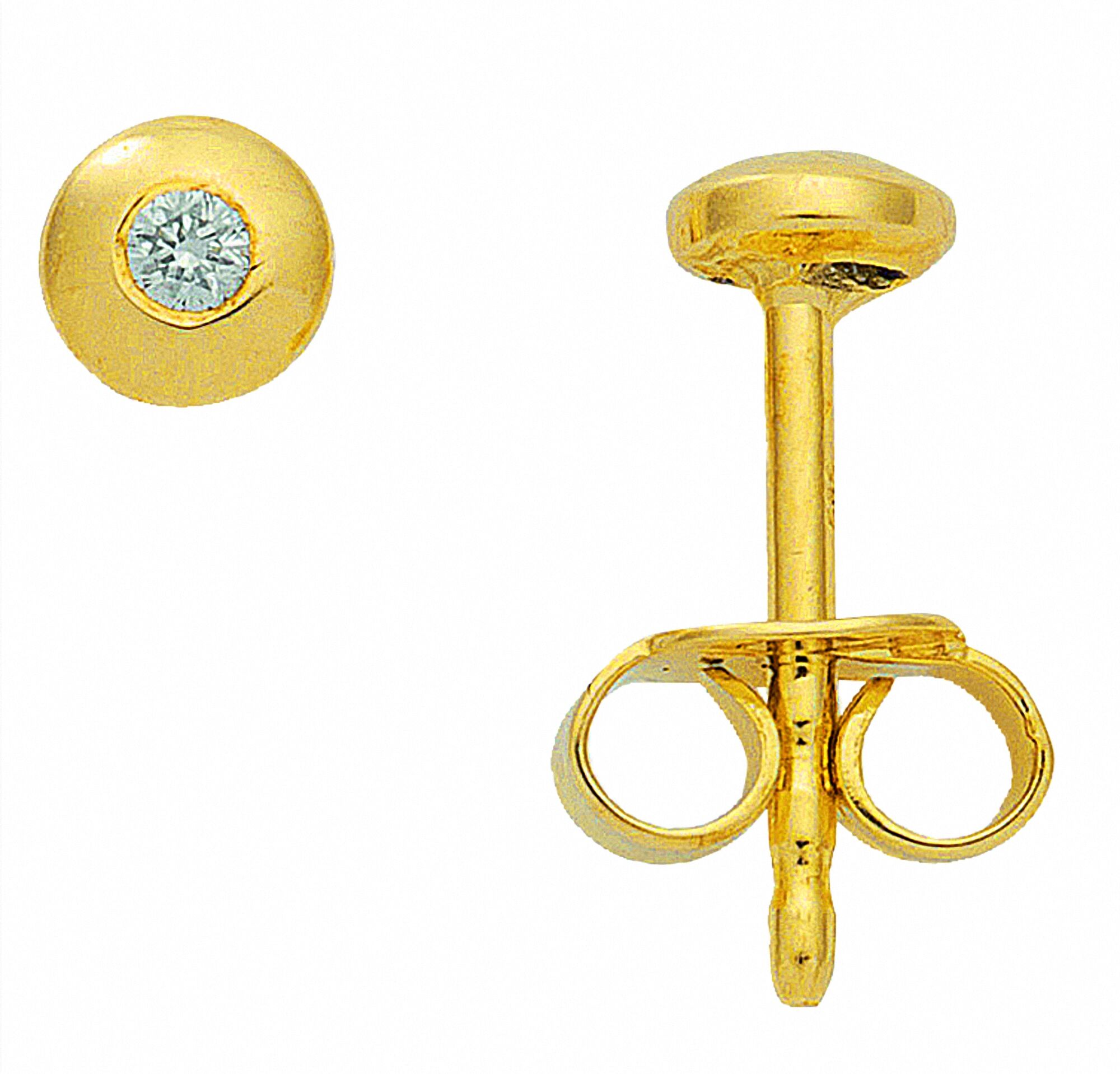 Paar Ohrstecker ADELIA´S, gold, Ohrringe, Damen, Damen, 0,05 VVS = sehr sehr kleine Einschlüsse, Gold