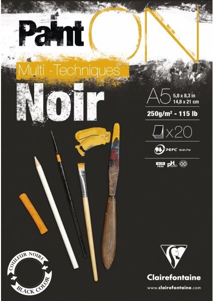 Clairefontaine Painton Tegneblok   Black   A5