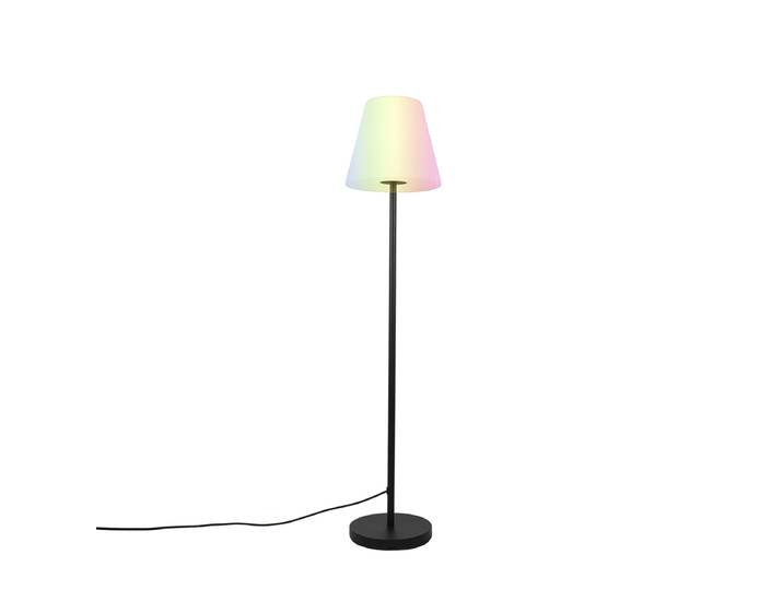 Lampadaire intelligent noir avec abat-jour blanc 35 cm IP65 avec