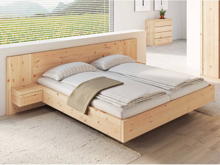Zirbenbett „Susanne“ 80 x 220 cm Massivholz Zirbe