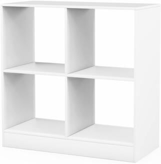 4-Cube Bookcase Open Wooden Bookshelf Storage Cabinet Toy Organizer