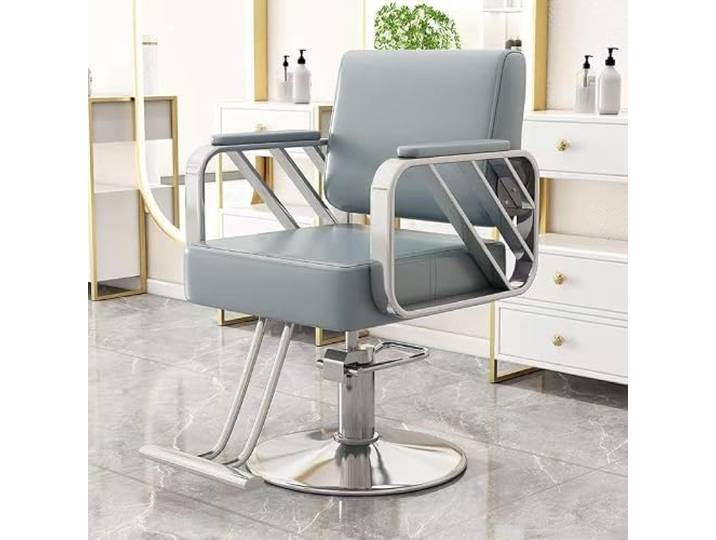Dalumian Robuster Salonstuhl, Barbershop-Stuhl Um 360° drehbar & höhenverstellbar, belastbar bis 150kg, hoher Sitzkomfort, robuster Tellerfuß(F)