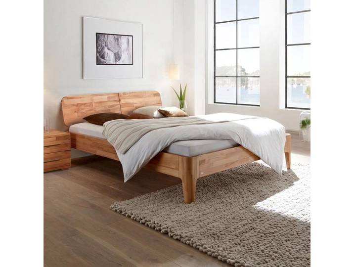 Bett Raban Kernbuche Massivholz 140x200cm Mit Kopfteil