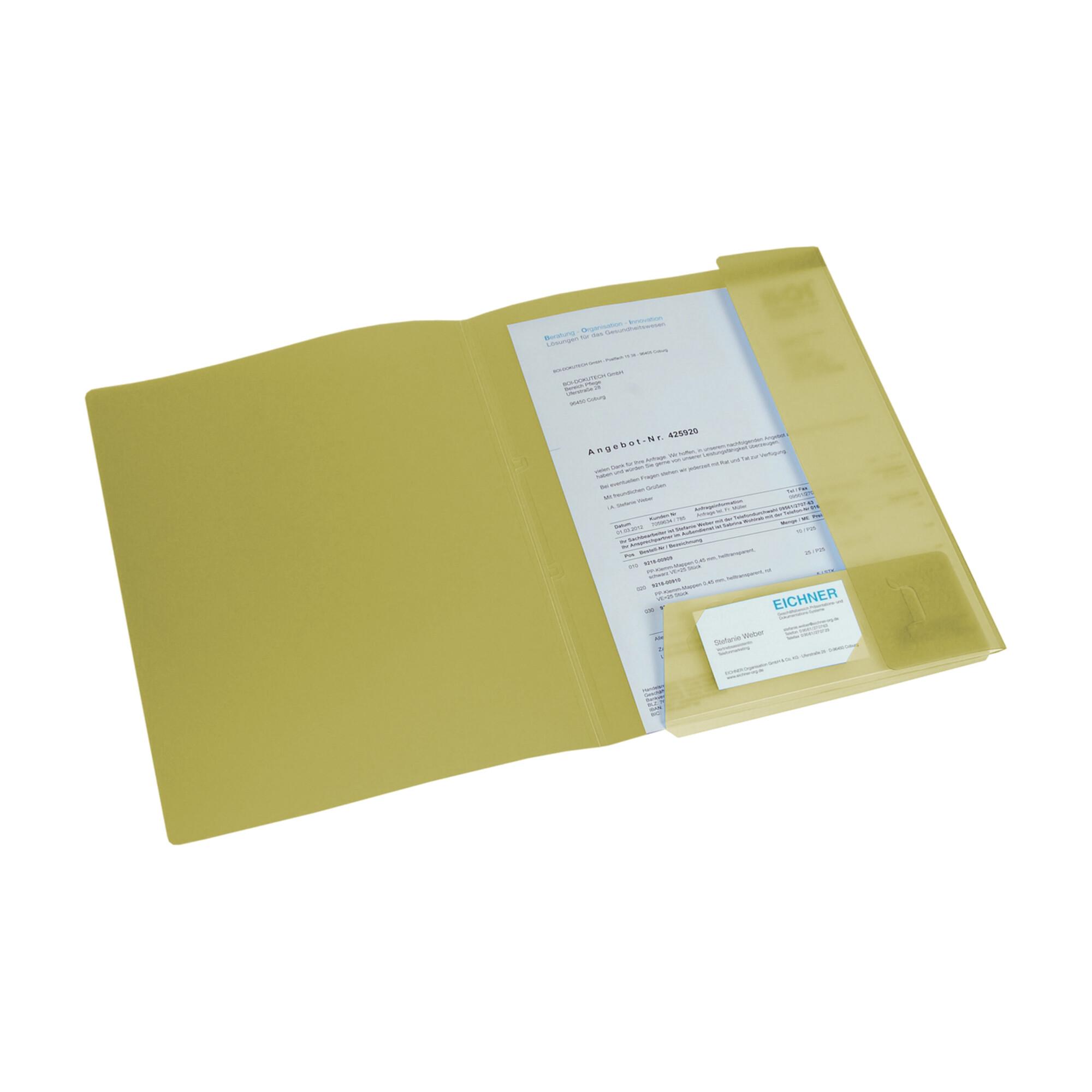 Eichner PP-Mappe A4 mit Klappen, gelb-transparen (9038-00073)