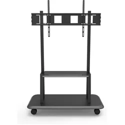 Techly Wagen - für Flachbildschirm - Schwarz (55"-120") (150 kg, 55" - 120"), TV Ständer, Schwarz