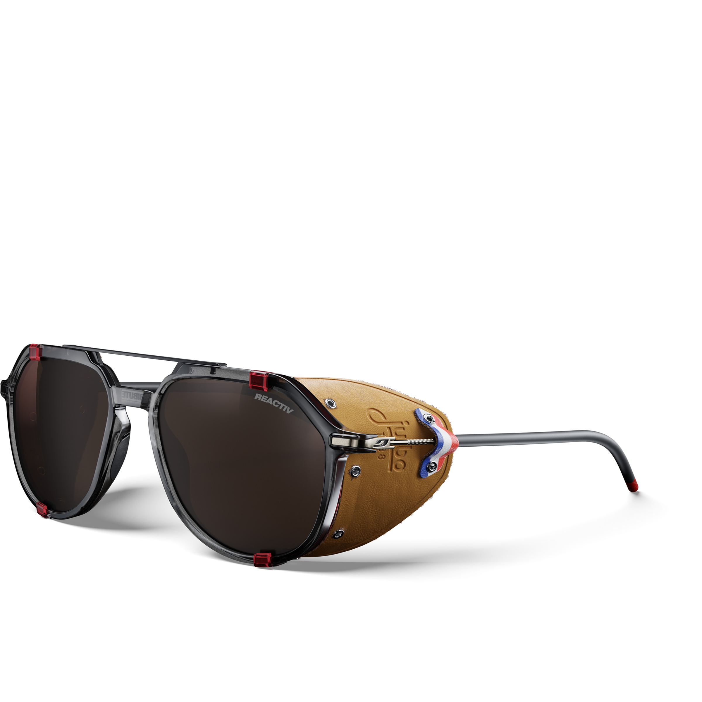 Julbo Tribute Reactiv 2-4 Polarized Sonnenbrille Sonnenbrillen schwarz-rot-braun Größe L