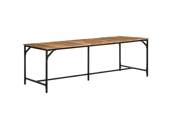 HEFZGDB Esstisch aus massivem Mangoholz 220x90x75 cm mit Eisengestell, robuste Tischplatte für Speisen und Getränke, pflegeleicht und stabil, einzigartige Holzmaserung, langlebiges