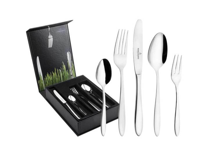 Picard & Wielpütz Tafelbesteck Inkl. Besteckbox Bozen silber 30-tlg., Silberfarben, Metall, Besteck, Besteck-Sets