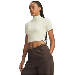 UNDER ARMOUR Rival Ripp Mock Neck T-Shirt Damen 513 - winter white/white S