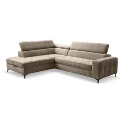 Ecksofa Nala Stoff Braungrau