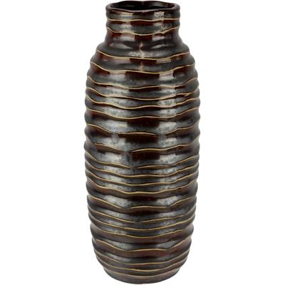 Dekovase I.GE.A. "Vase aus Keramik", braun, B:12cm H:29cm, Keramik, Vasen, Dekovase Blumenvase Modern für Tischdeko Tischvase Deko Trockenblume