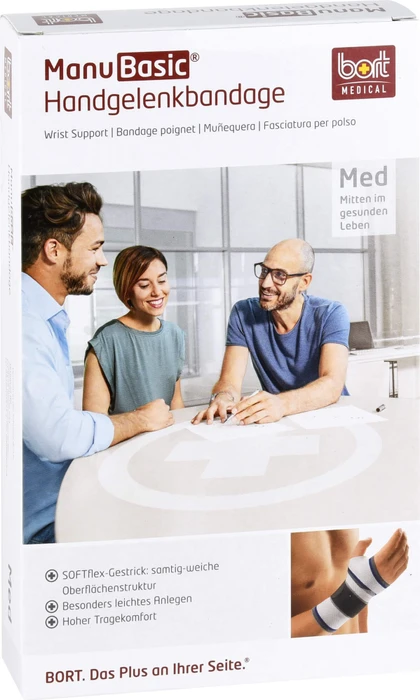 Bort ManuBasic Bandage rechts S silber 1 St Bandage(s)