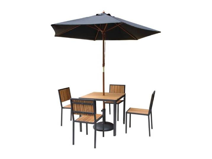 Table Carrée - Acier & Acacia - 800 mm - Bolero
