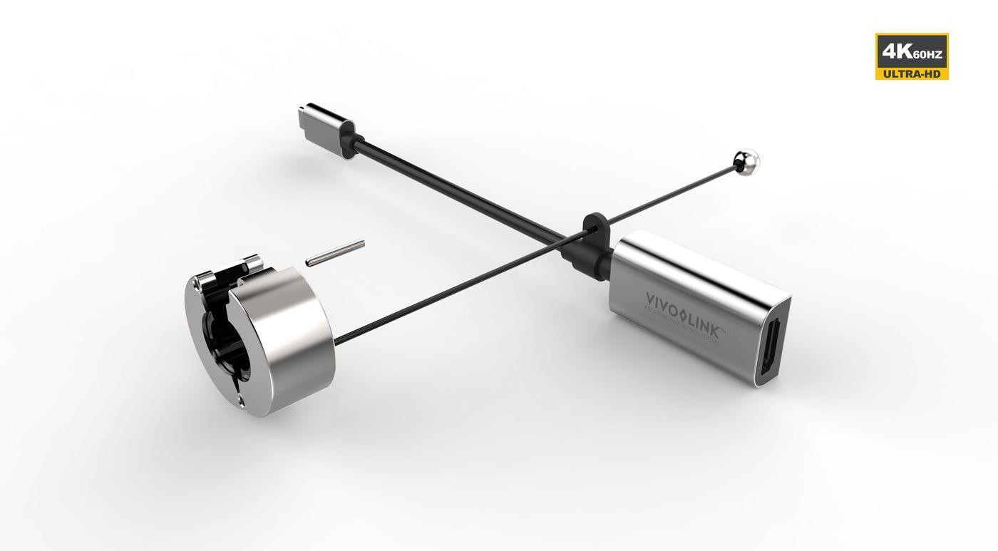 VivoLink PROADRING4S USB-C naar HDMI adapter, 0,15 m, Recht, Mannelijk naar Vrouwelijk