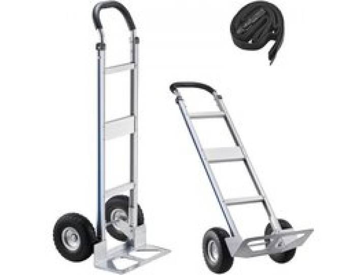 VEVOR Diable Déménagement Capacité de Charge 226,9 kg Diable Robuste Portable en Alliage Aluminium avec Roues, Poignée Antidérapante, Sangle d'Arrimage, pour Manutention Domicile Bureau Entrepôt