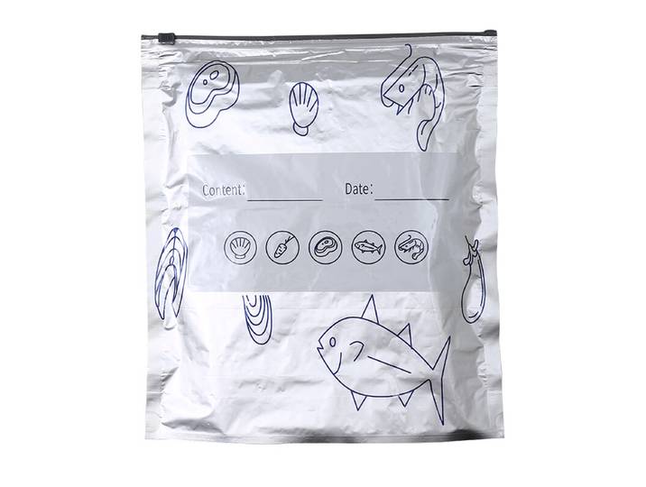 Maxcook Lot de 10 sacs de conservation alimentaire à glissière en aluminium, 26×29+7 cm sacs de congélation à fermeture zippée réutilisables et étanches avec zone d'étiquetage pour contenu et date, sacs isothermes légers et bloquant les odeurs pour la con