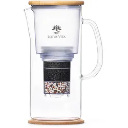 Lotus Vita Glas-Filterkanne ENYA mit Bambusdeckel und edlem Griff