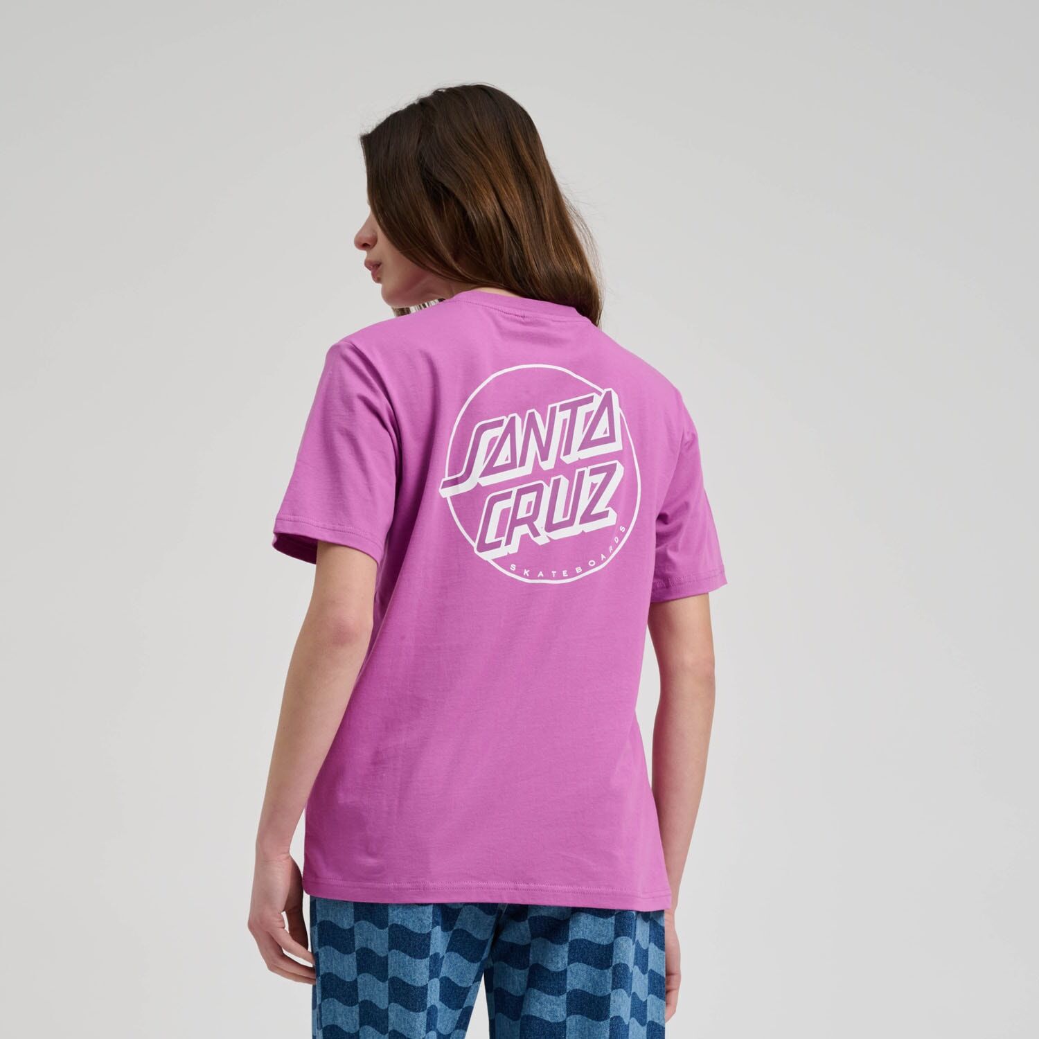 T-Shirt SANTA CRUZ "PARTIAL DOT T-SHIRT", Damen, Gr. XS (6), pink (hyper violet), Obermaterial: 100% Baumwolle, Shirts T-Shirt hyper violet XS (6)
