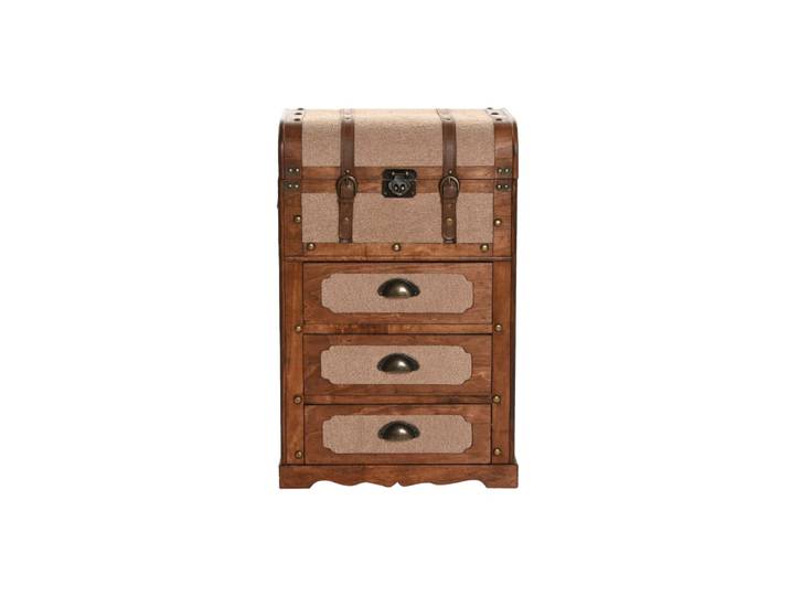 Chiffonnier en bois et polyester effet mouton marron 45x35x71 cm
