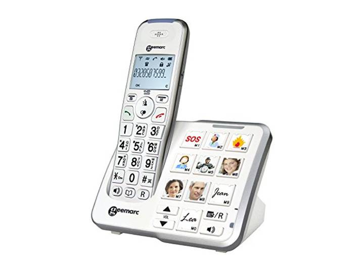 Geemarc Amplidect 295 Photo - Versterkte Vaste Telefoon met Antwoordapparaat, Krachtige Beltoon en Grote Aanpasbare Fototoetsen voor Ouderen - Laag of Matig Gehoorverlies
