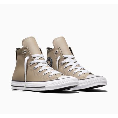 Sneaker CONVERSE "Chuck Taylor All Star", Jungen, Gr. 38, vintage cargo, schwarz, weiß, Leder, Schuhe Sneaker, wetterfestes Leder, gefüttert